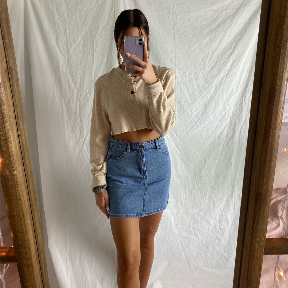 forever 21 basic denim skirt